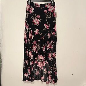 Floral Black and Pink Women's Skirt
